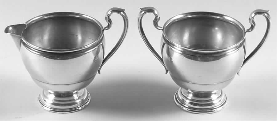 Berkeley (Sterling, 1915, Hollowware) Mini Sterling Creamer and Open Sugar by International Silver-1