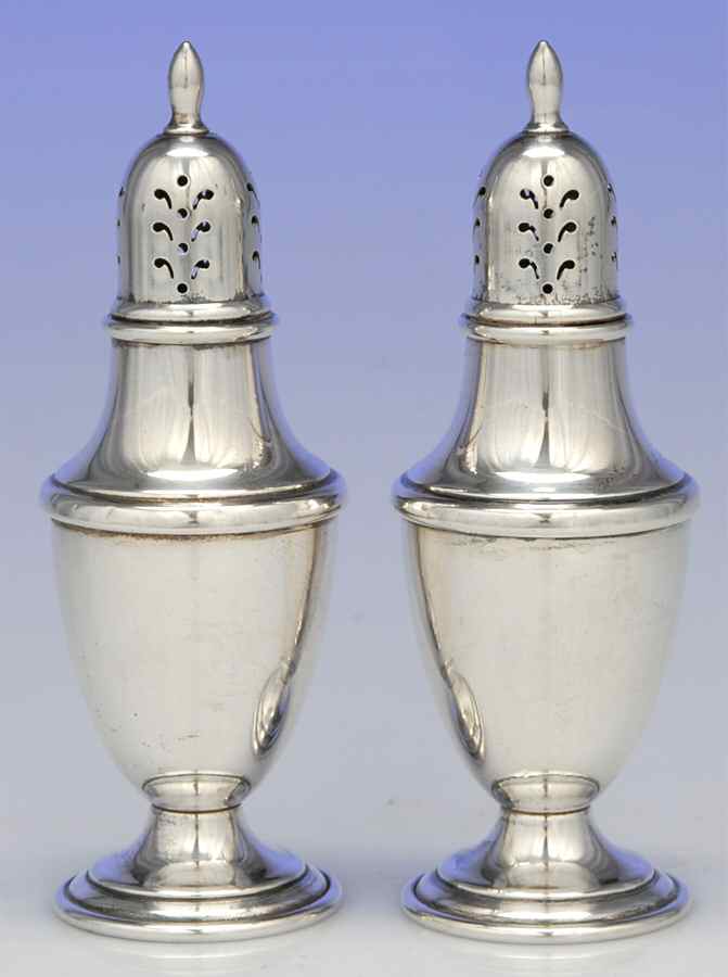Berkeley (Sterling, 1915, Hollowware) Salt and Pepper Set by International Silver-1