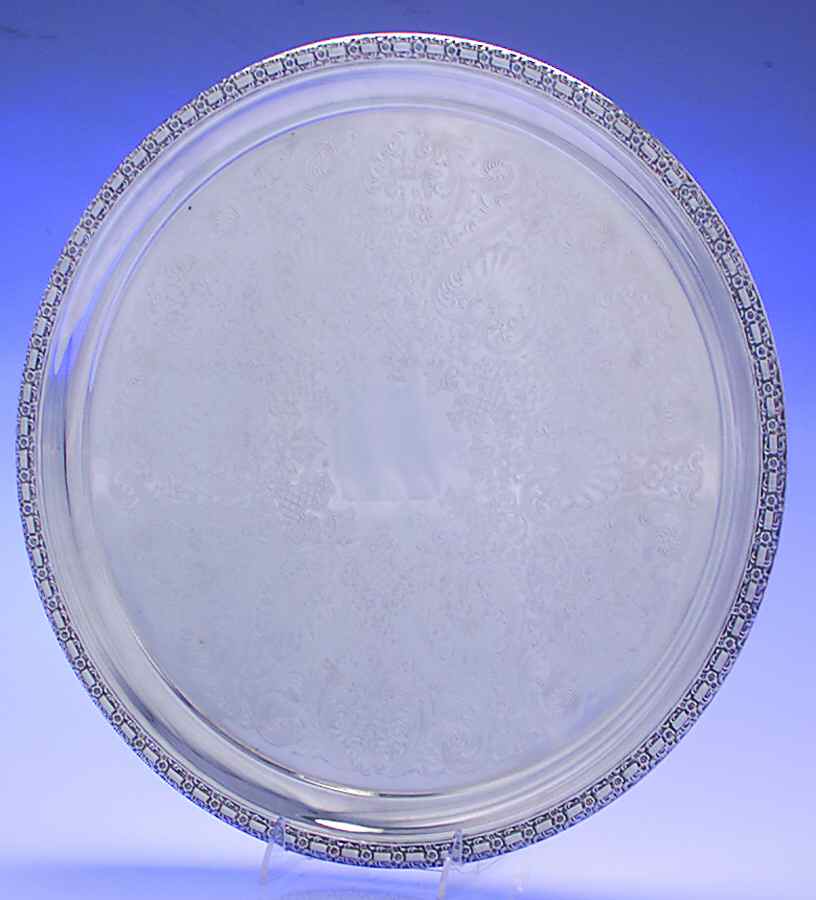 Camelot-Melody (Silverplate, 1964, Hollowware) 16" Round Tray by International Silver-1