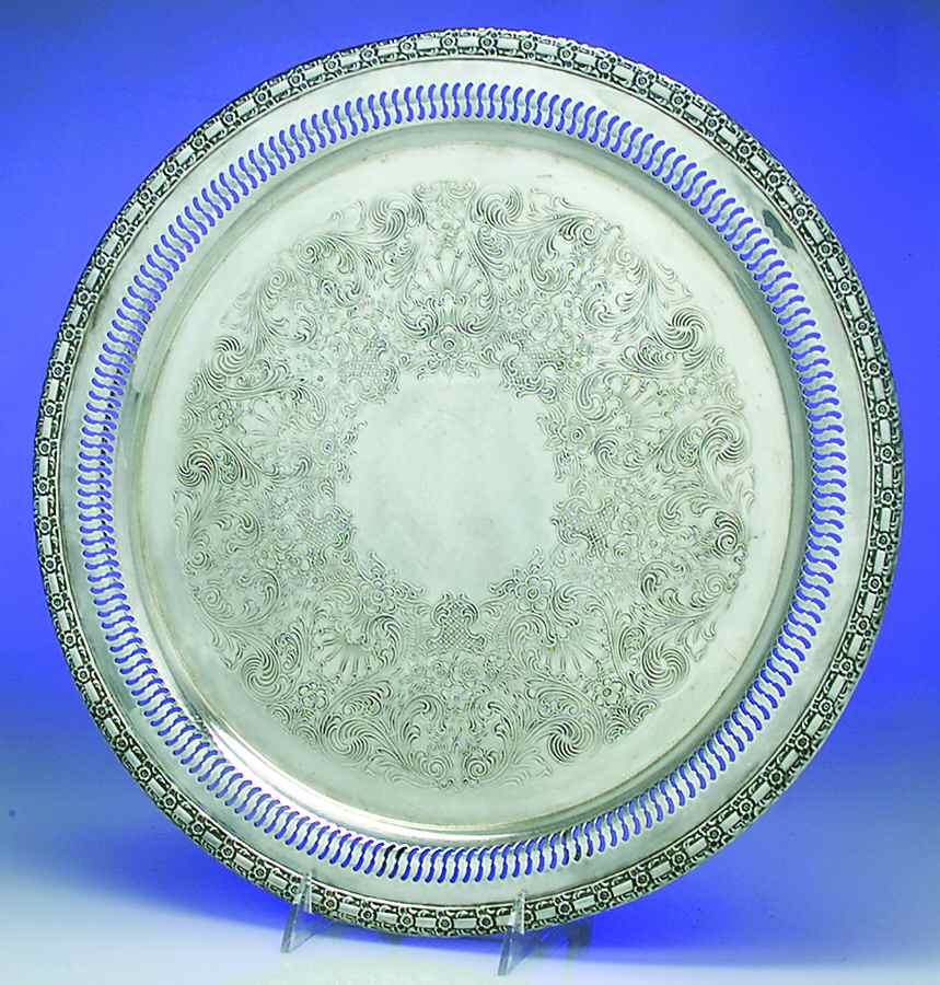 Camelot-Melody (Silverplate, 1964, Hollowware) Round Silverplate Tray by International Silver-1