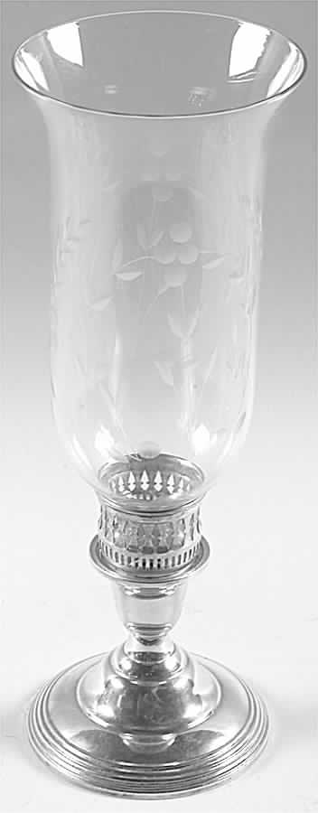 Deerfield-Beacon Hill (Sterling, 1913, Hollowware) Weighted Hurricane Lamp & Globe by International Silver-1