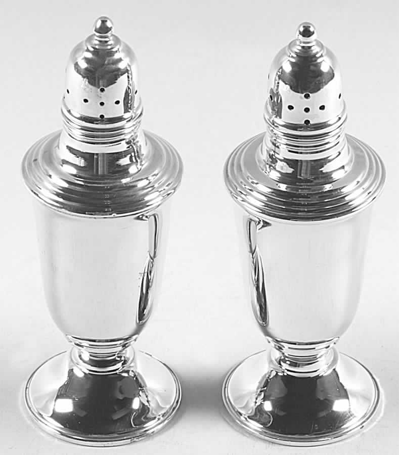 Deerfield-Beacon Hill (Sterling, 1913, Hollowware) Weighted Salt and Pepper Set by International Silver-1