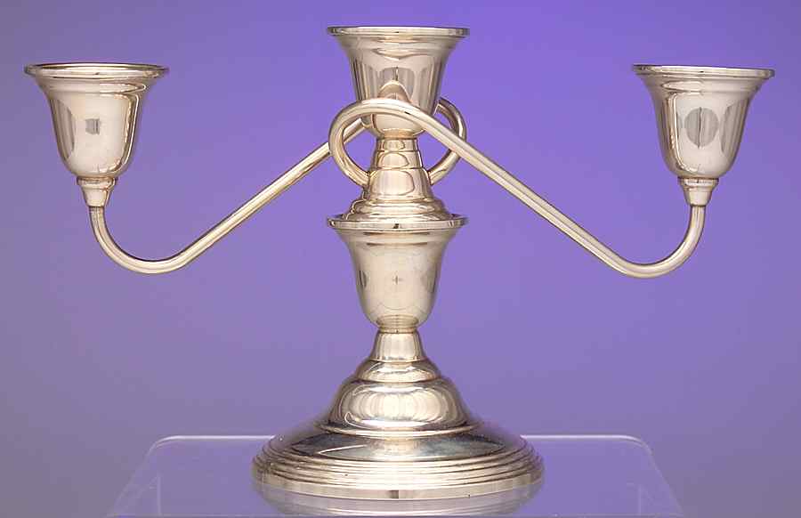 Deerfield-Beacon Hill (Sterling, 1913, Hollowware) Weighted 3 Light Candelabra by International Silver-1
