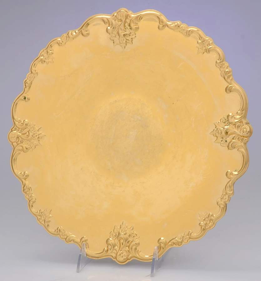 Golden Orleans (Gold Electroplate, 1981, Hollowware) 12" Sandwich Plate by International Silver-1