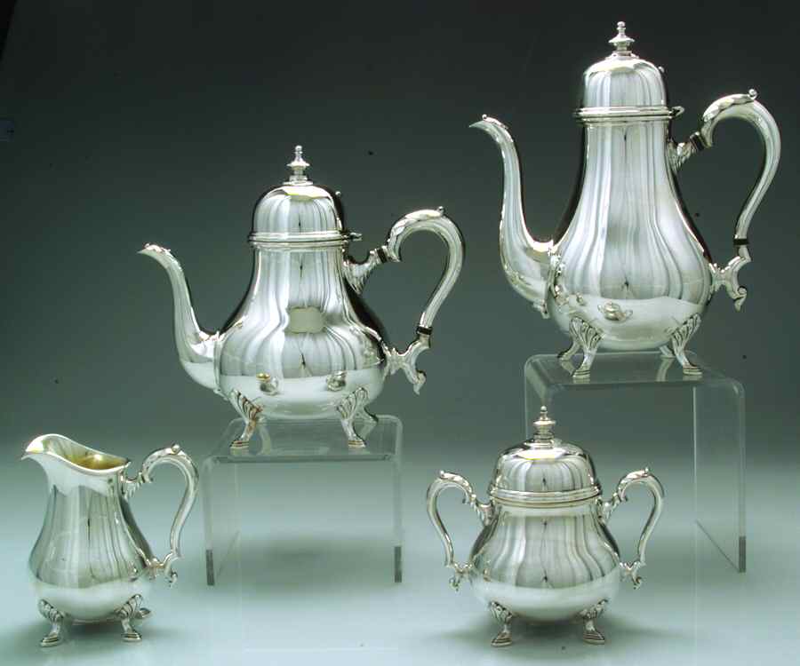 King George (Silverplate, 1921, Hollowwaree) (4 Piece) Silverplate Tea Set by International Silver-1
