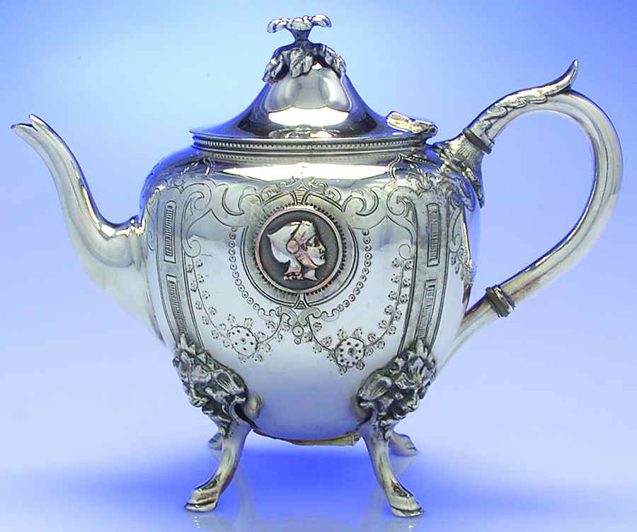 Medallion (Silverplate, 1867, Hollowware) Teapot by International Silver-1