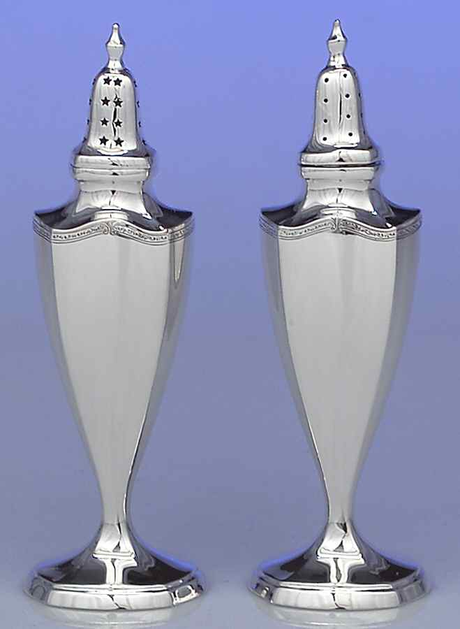 Minuet (Sterling, 1925, Hollowware) Salt & Pepper Set by International Silver-1
