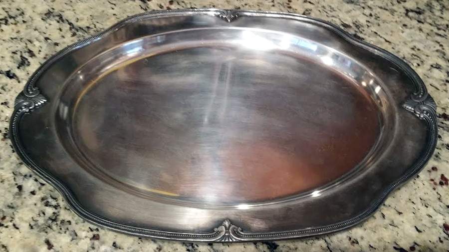 Moonbeam (Silverplate, Hollowware) 16" Oval Serving Platter by International Silver-1