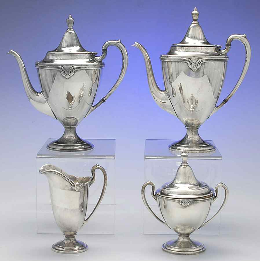 Moonbeam (Silverplate, Hollowware) (4 Piece) Silverplate Tea Set by International Silver-1