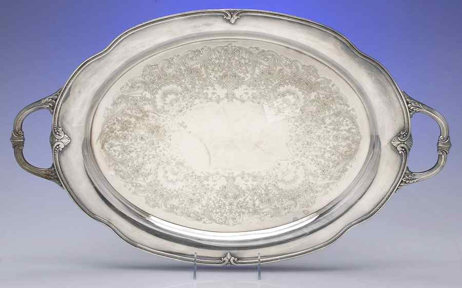 Moonbeam (Silverplate, Hollowware) Medium Silverplate Waiter Tray by International Silver-1