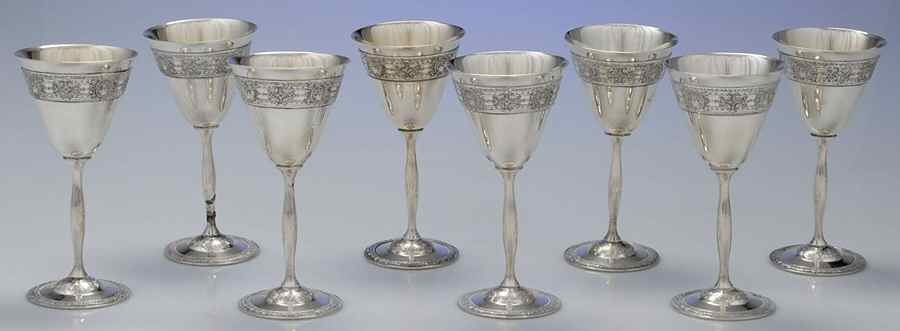 Normandie (Silverplate, 1887, Hollowware) (Set of 8) Wine Goblet by International Silver-1