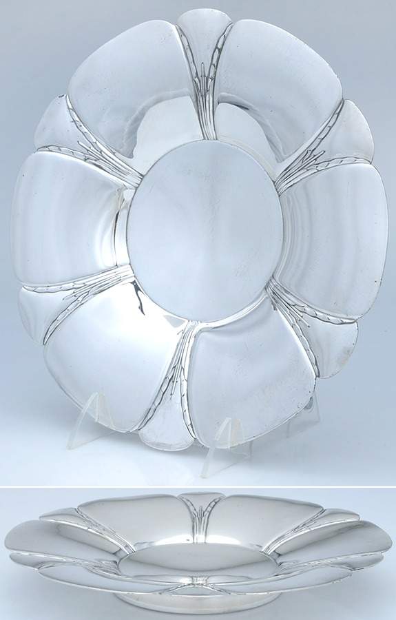 Orchid (Sterling, 1929-30, Hollowware) 10" Footed Sandwich Plate by International Silver-1