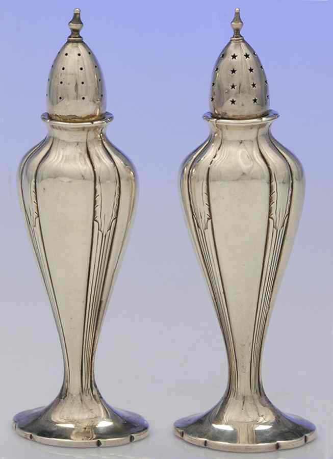 Orchid (Sterling, 1929-30, Hollowware) Salt and Pepper Set by International Silver-1