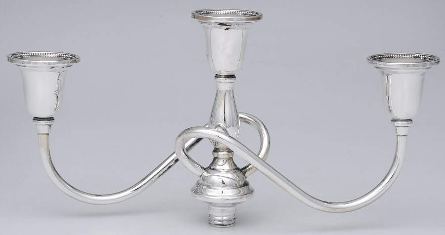 Queen's Lace (Sterling, 1949, Hollowware) 3-Light Sterling Candelabra Branch by International Silver-1