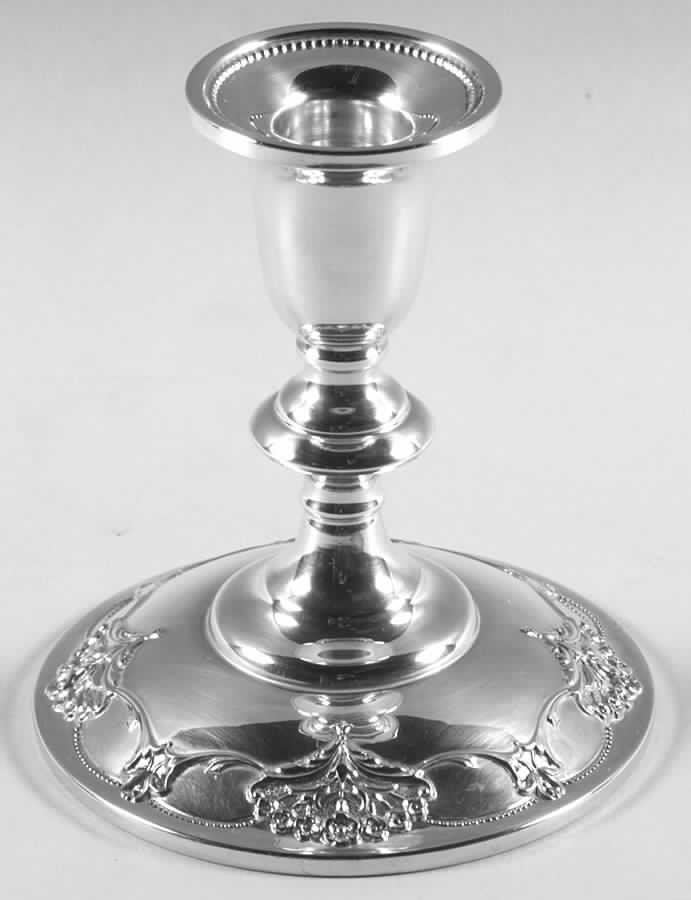 Queen's Lace (Sterling, 1949, Hollowware) Weighted Console Candleholder by International Silver-1