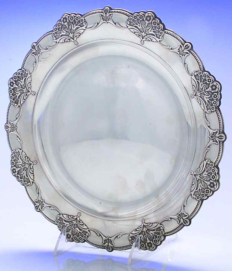 Queen's Lace (Sterling, 1949, Hollowware) 11" Round Tray by International Silver-1