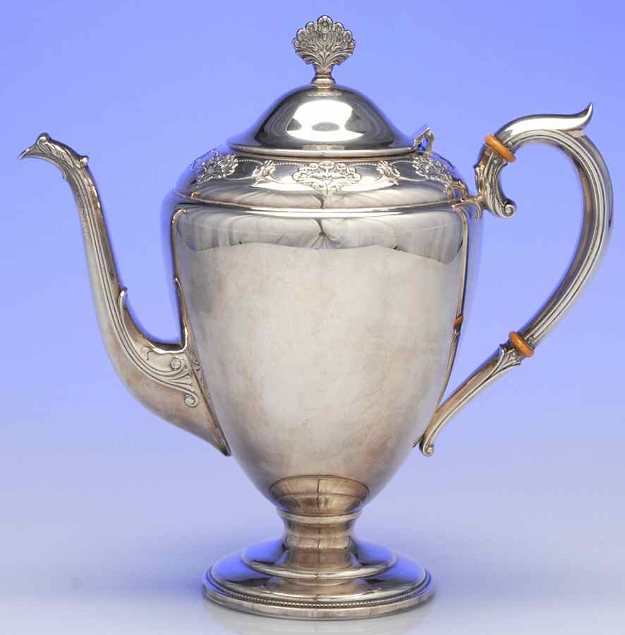 Queen's Lace (Sterling, 1949, Hollowware) Coffee Pot by International Silver-1