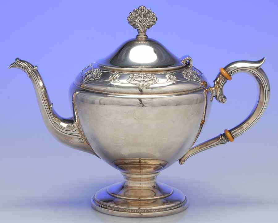 Queen's Lace (Sterling, 1949, Hollowware) Teapot by International Silver-1