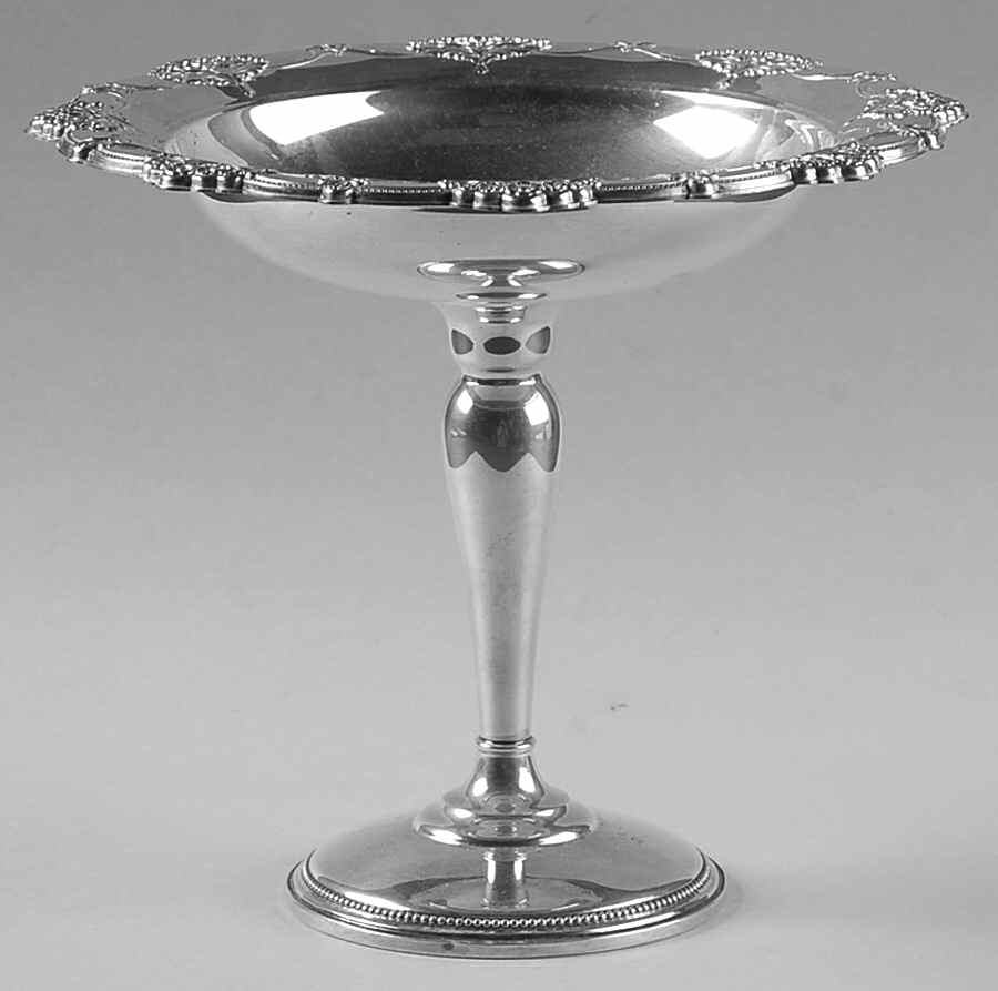 Queen's Lace (Sterling, 1949, Hollowware) Weighted Round Compote (Height X Width) by International Silver-1