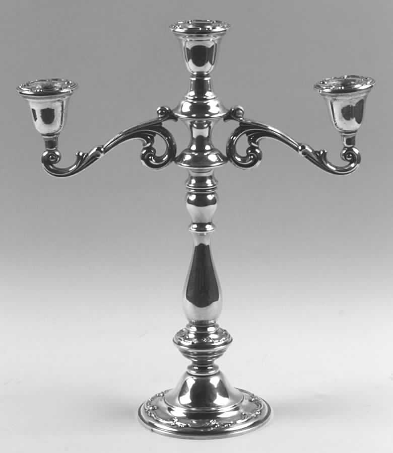 Rhapsody-New (Sterling, 1957, Hollowware) Weighted 3 Light Candelabra by International Silver-1