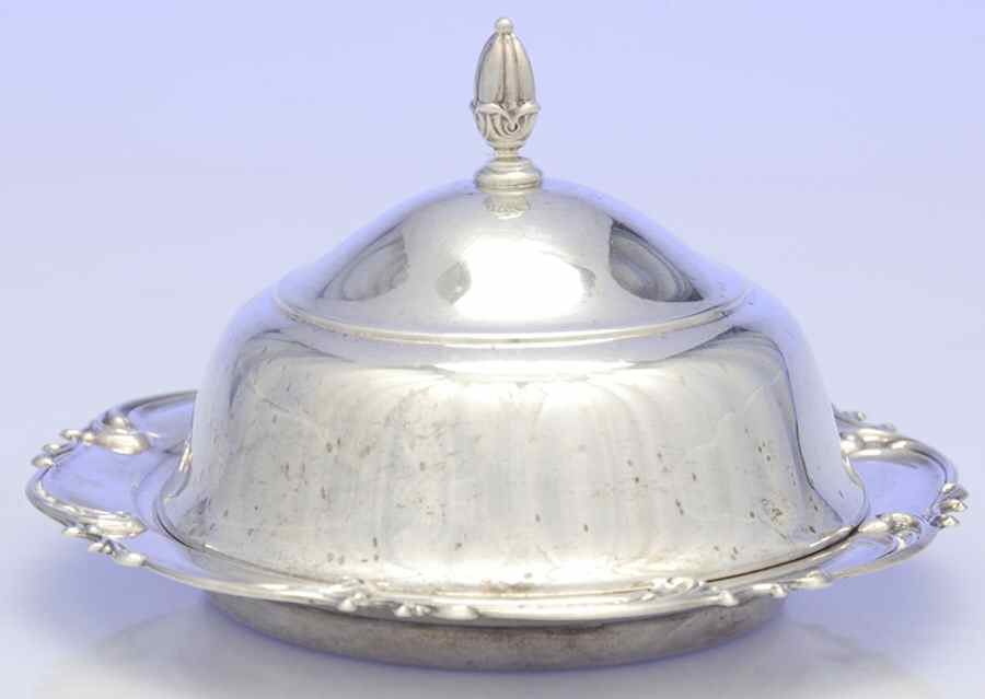 Rhapsody-New (Sterling, 1957, Hollowware) Sterling Round Covered Butter by International Silver-1