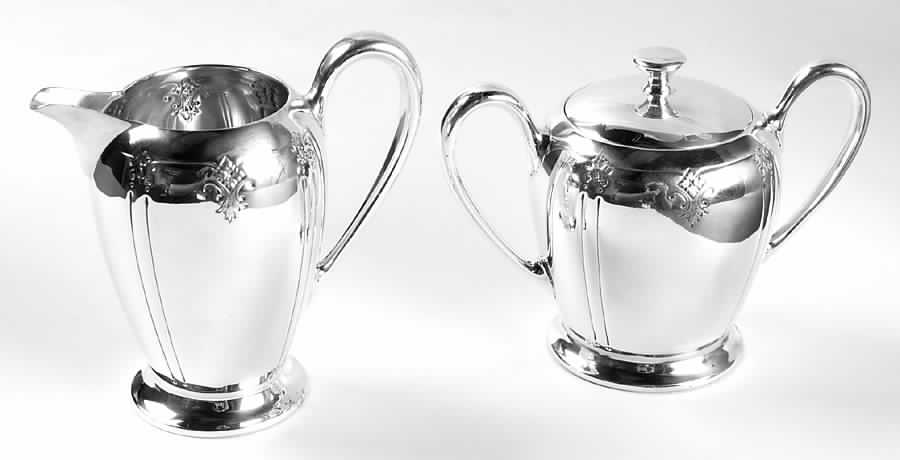 Sedan (Sterling, Hollowware) Mini Sterling Creamer and Covered Sugar by International Silver-1