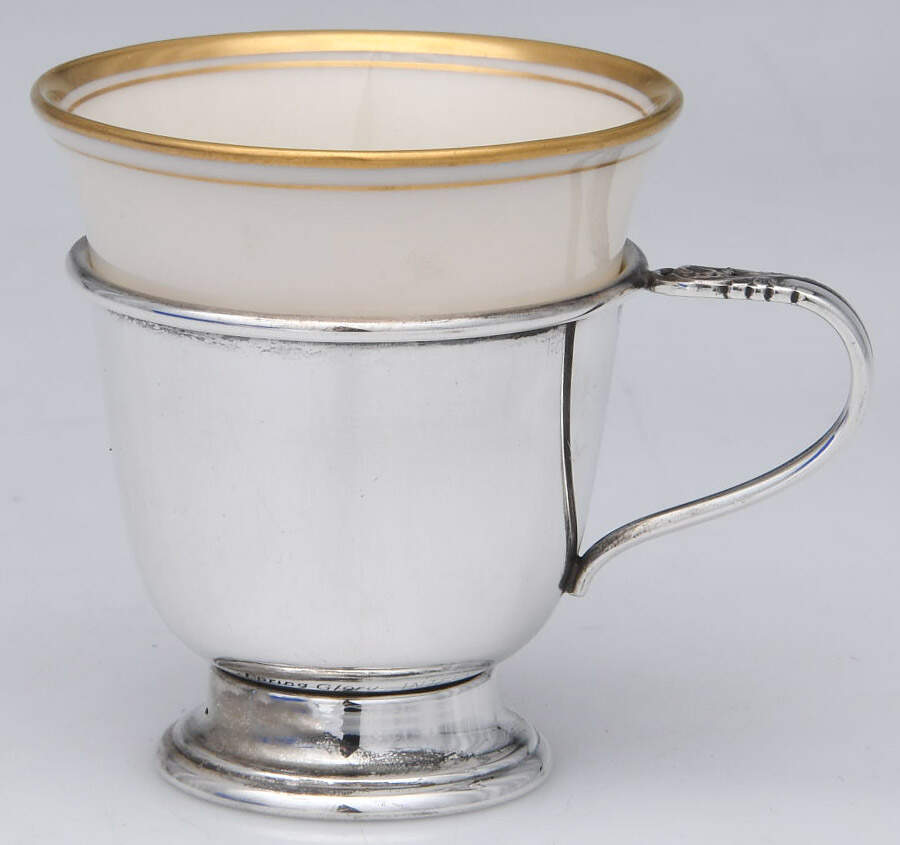 Spring Glory (Sterling, 1942, Hollow, C360) Demitasse Cup & Lenox Liner by International Silver-1