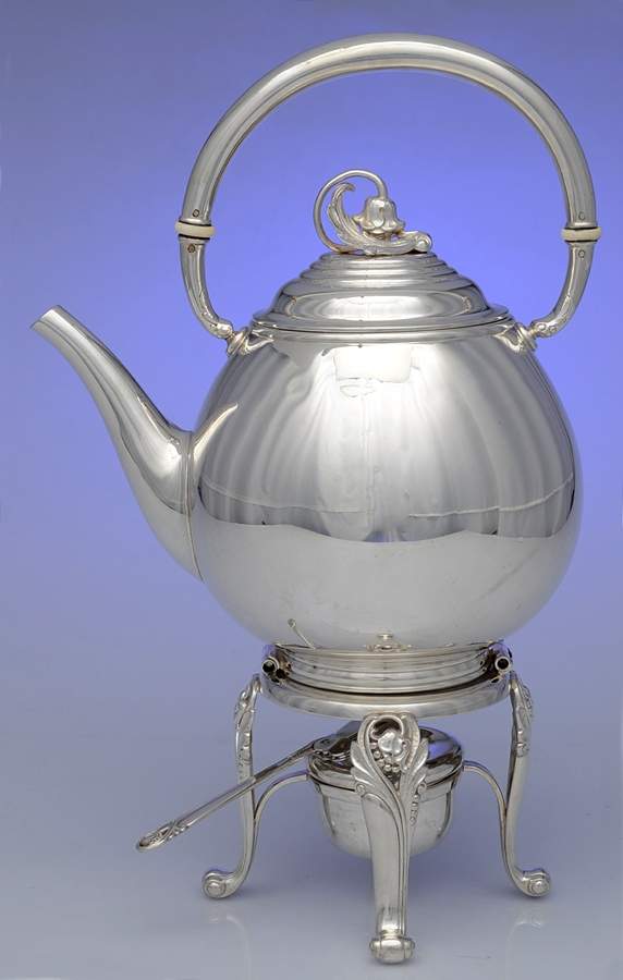 Spring Glory (Sterling, 1942, Hollow, C360) Kettle, Stand & Burner by International Silver-1