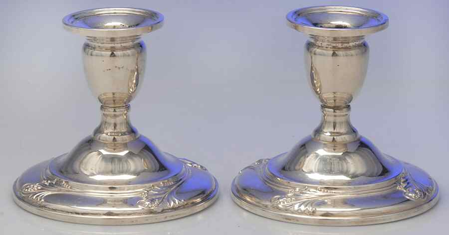 Spring Glory (Sterling, 1942, Hollow, C360) Pair of Weighted Candleholders by International Silver-1