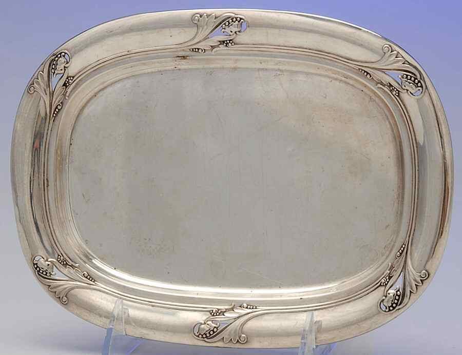 Spring Glory (Sterling, 1942, Hollow, C360) Tray for Mini Creamer & Open Sugar Set by International Silver-1