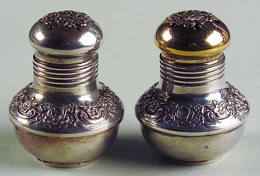 Du Barry (Sterling, 1968, Hollowware) Individual Salt and Pepper Set by International Silver-1