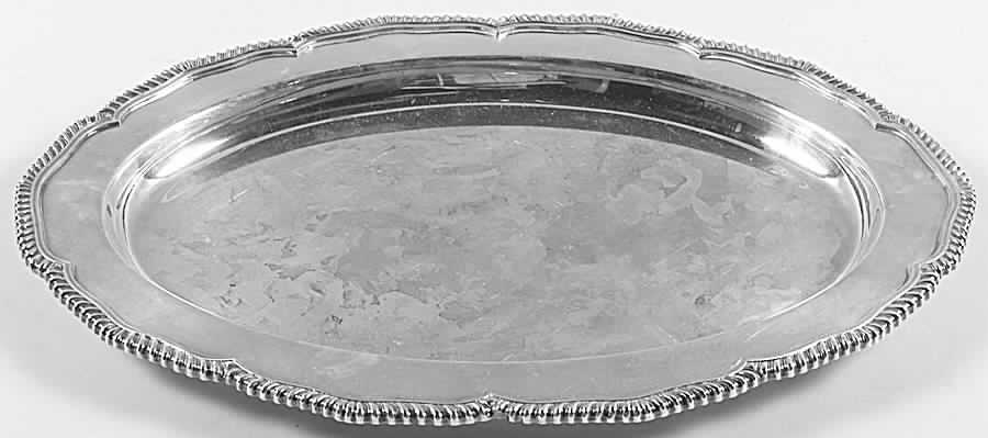 Staffordshire (Silverplate, Hollowware)  17" Oval Serving Platter by International Silver-1