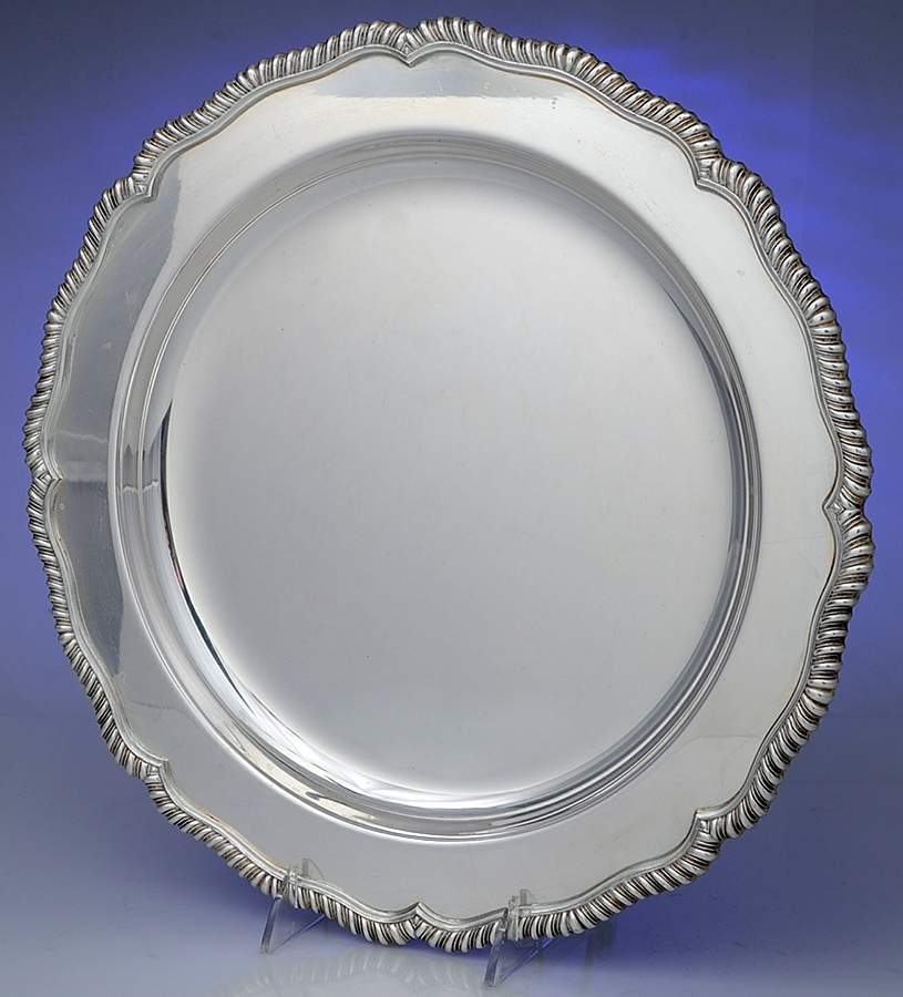 Staffordshire (Silverplate, Hollowware)  13" Round Tray by International Silver-1