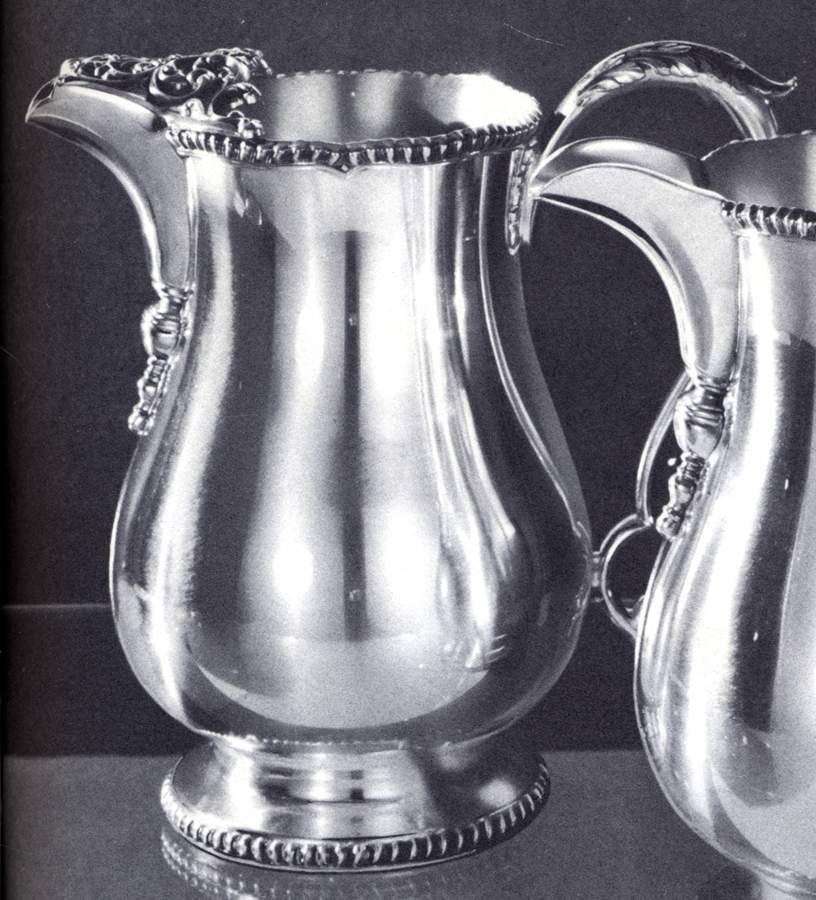 Staffordshire (Silverplate, Hollowware)  Plated Water Pitcher with Ice Lip by International Silver-1
