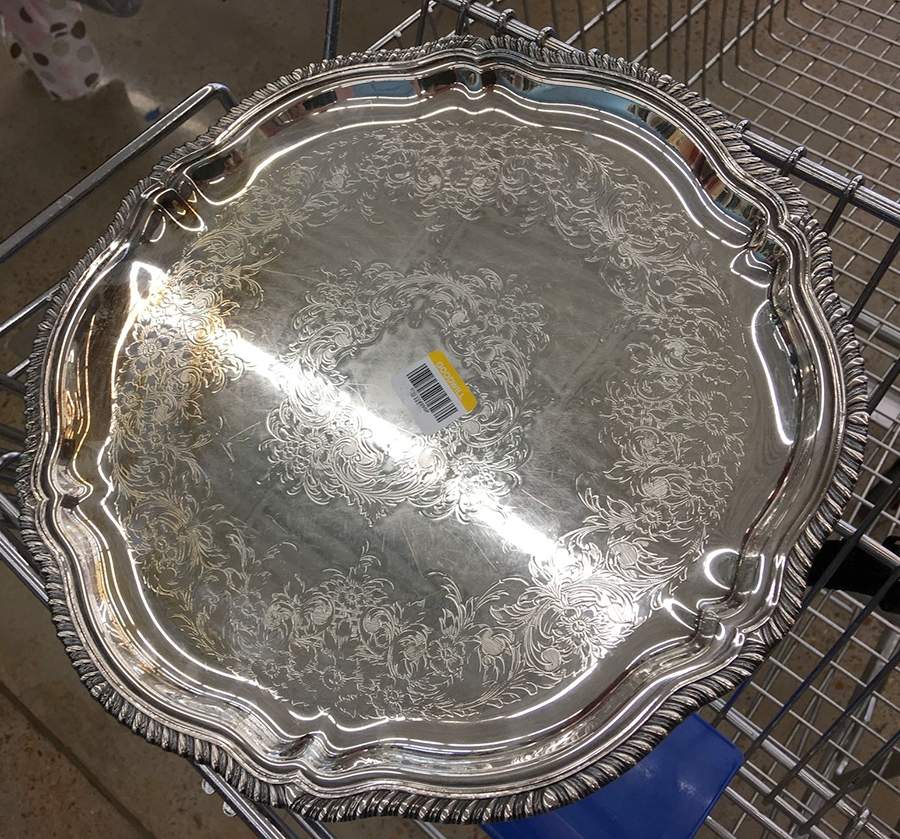Staffordshire (Silverplate, Hollowware)  13" Round Tray by International Silver-1
