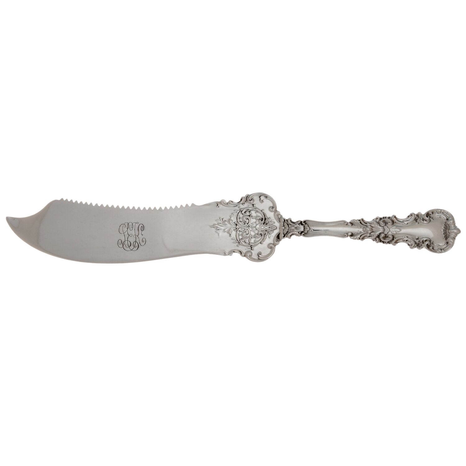 Avalon (Sterling, 1900, Monograms) Cake Saw Solid Piece by International Silver-1