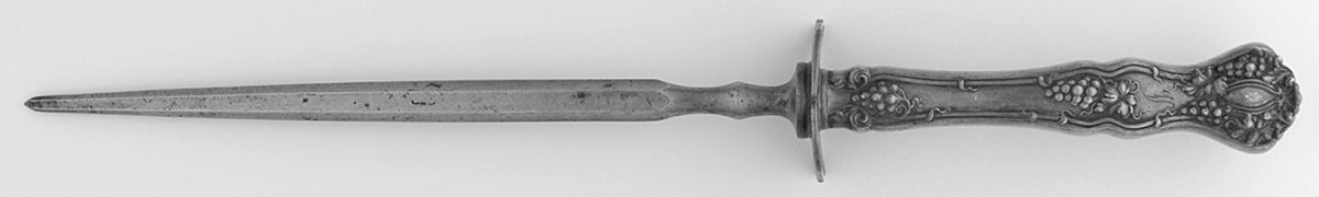 Vintage (Silverplate, 1904, Monograms)  Large Roast Steel Rod Knife Sharpener by International Silver-1