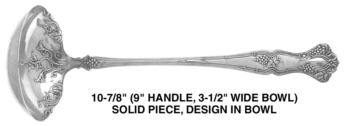 Vintage (Silverplate, 1904, Monograms)  Solid Soup Ladle by International Silver-1