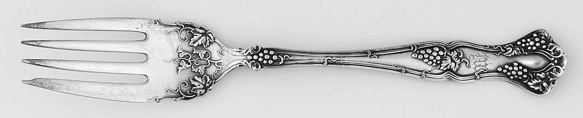 Vintage (Silverplate, 1904, Monograms)  Individual Fish/Pastry Fork by International Silver-1