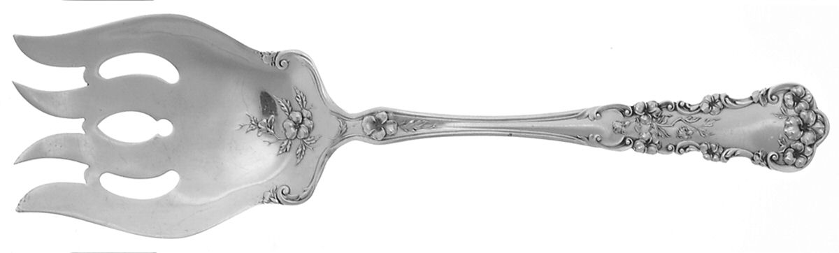 Pansy (Sterling, 1909, No Monograms) Large Solid Fish Serving Fork by International Silver-1