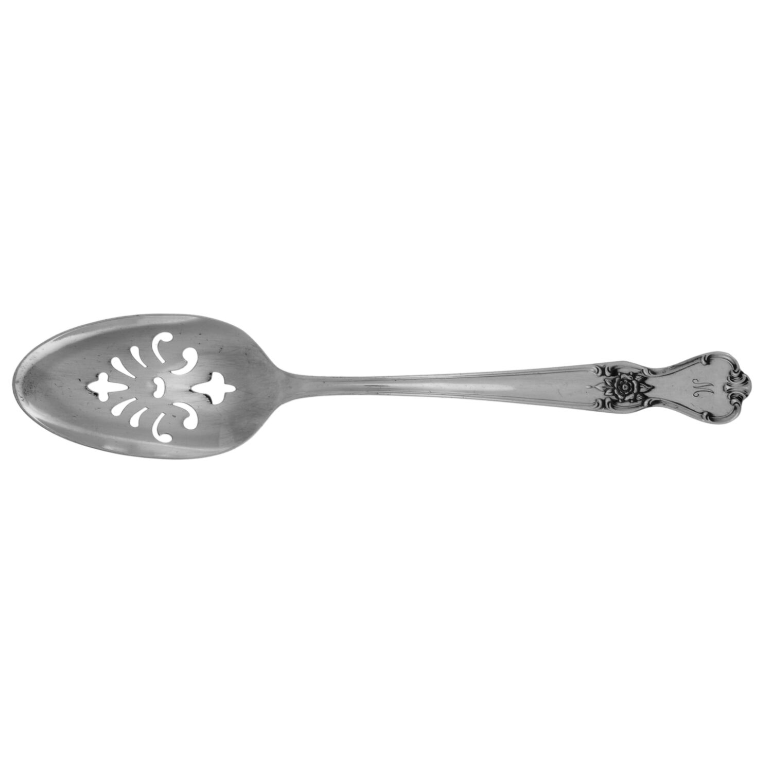 Signature (Silverplate, 1950, Monograms) Pierced Tablespoon (Serving Spoon) by International Silver-1