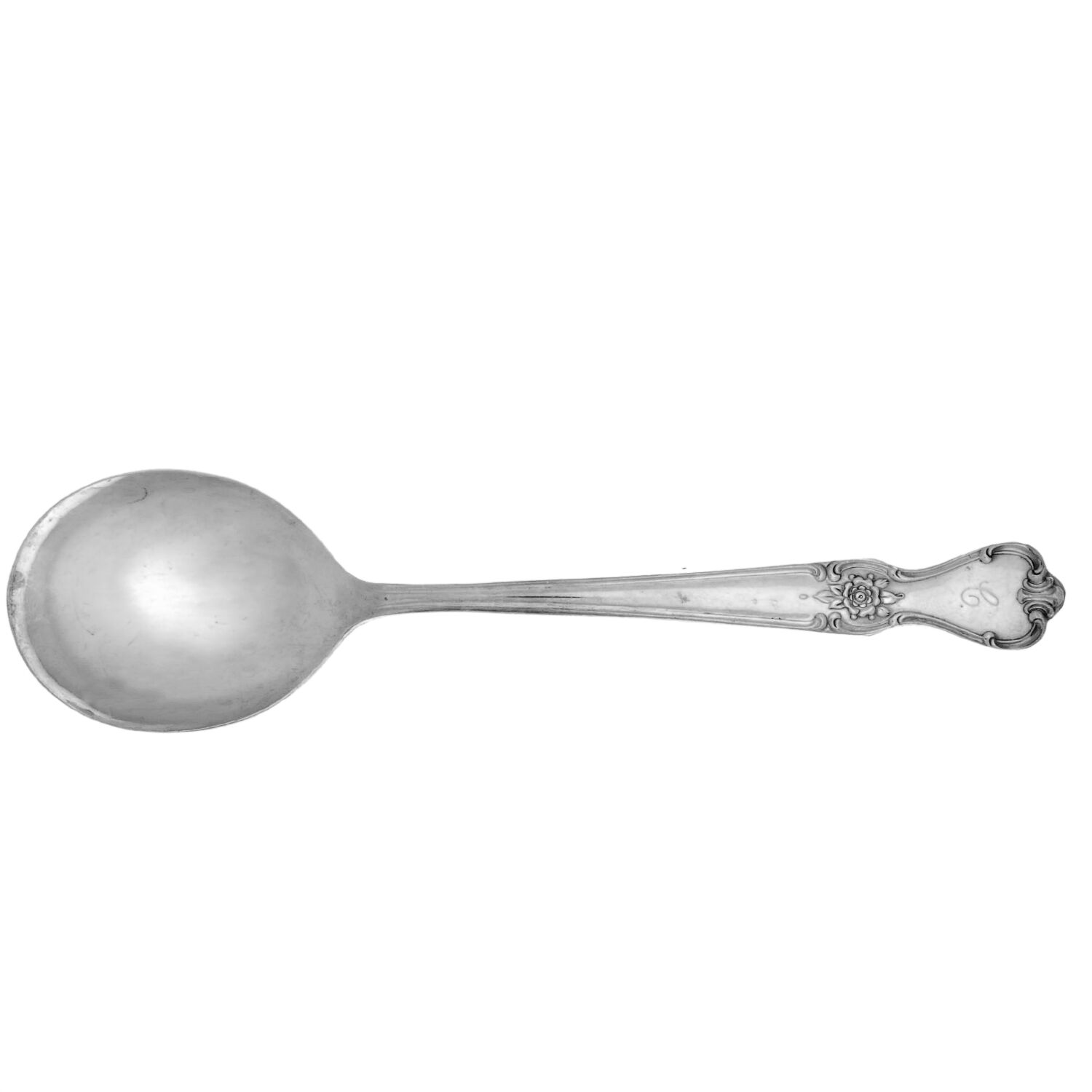 Signature (Silverplate, 1950, Monograms) Round Bowl Soup Spoon (Gumbo) by International Silver-1