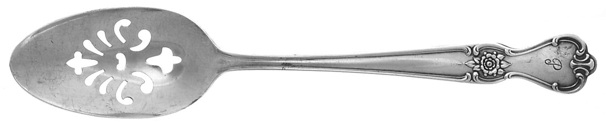 Signature (Silverplate, 1950, Monograms) Pierced Tablespoon (Serving Spoon) by International Silver-1