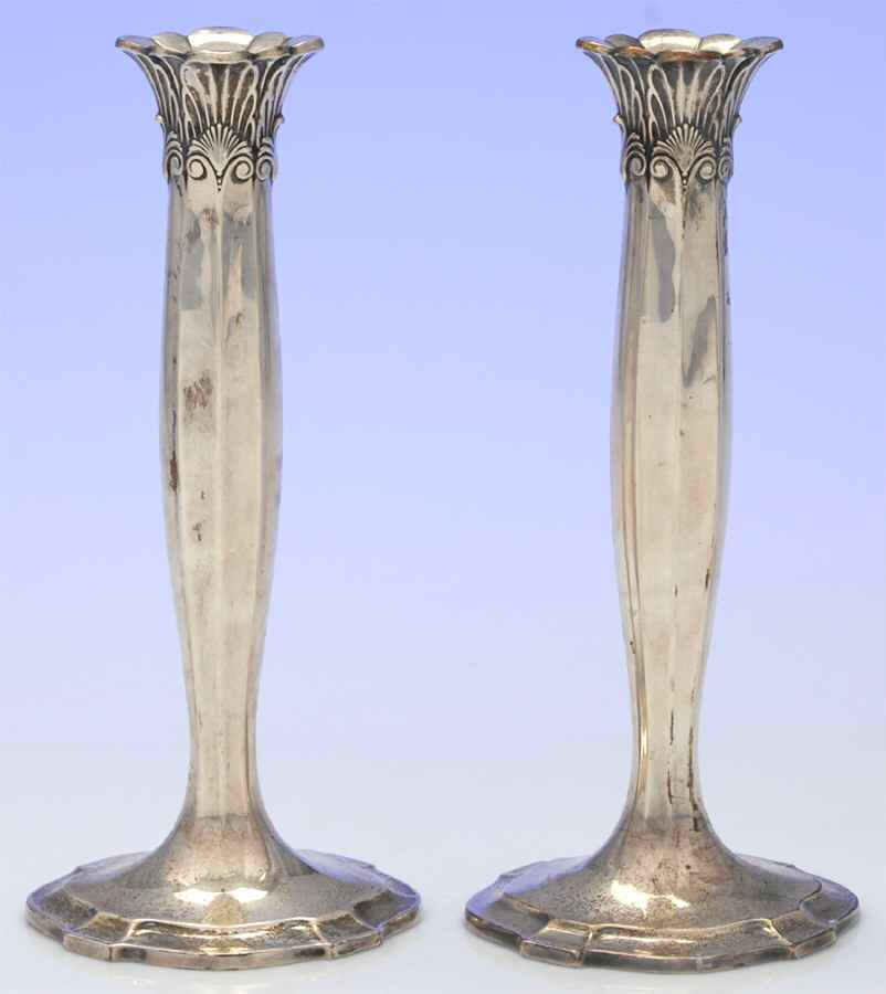 Empress (Sterling, 1932, Hollowware) Pair of 10" Candlesticks by International Silver-1