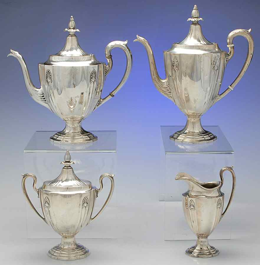 Empress (Sterling, 1932, Hollowware) 4 Piece Tea Set (SCP, STP, SCR, SSU) by International Silver-1