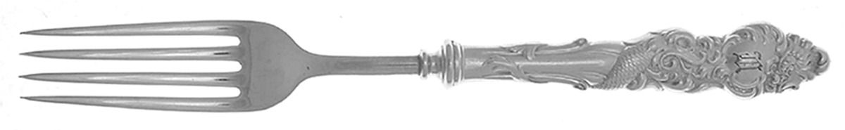 Columbia (Silverplate, 1893, Monograms) Hollow Handle Fork by International Silver-1