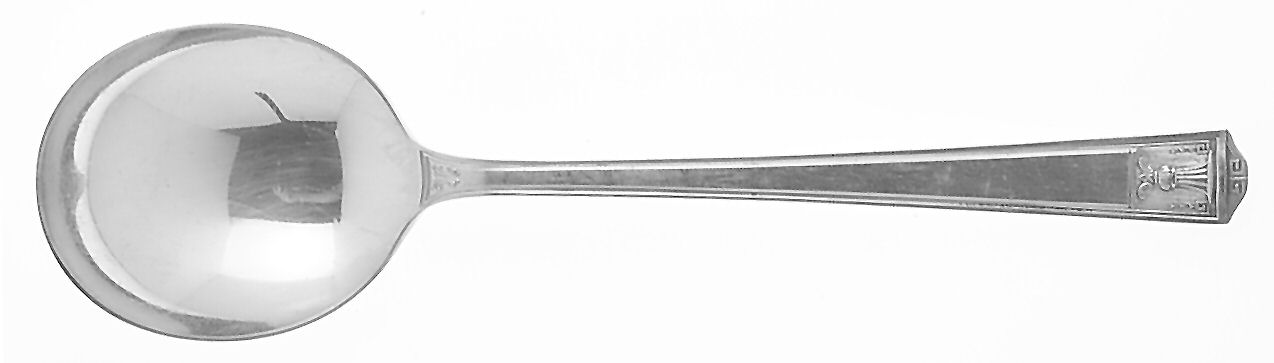 Century (Silverplate, 1923, Monograms) Round Bowl Soup Spoon (Gumbo) by International Silver-1