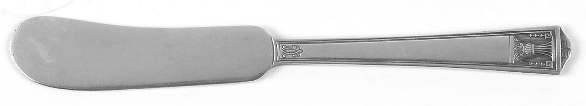 Century (Silverplate, 1923, Monograms) Flat Handle Butter Spreader by International Silver-1
