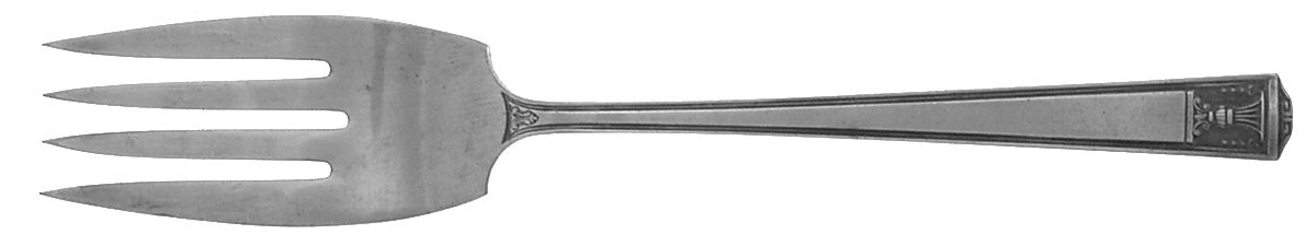 Century (Silverplate, 1923, Monograms) Medium Solid Cold Meat Serving Fork by International Silver-1