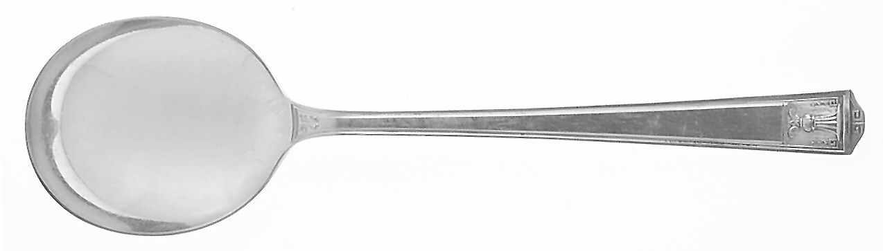 Century (Silverplate, 1923, Monograms) Round Bowl Soup Spoon (Gumbo) by International Silver-1